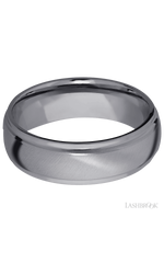 7 mm wide Domed Stepped Down Edges Tantalum band.