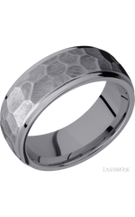 8 mm wide Domed Stepped Down Edges Tantalum band.