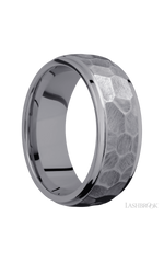 8 mm wide Domed Stepped Down Edges Tantalum band.
