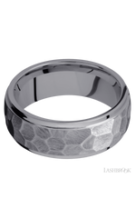 8 mm wide Domed Stepped Down Edges Tantalum band.