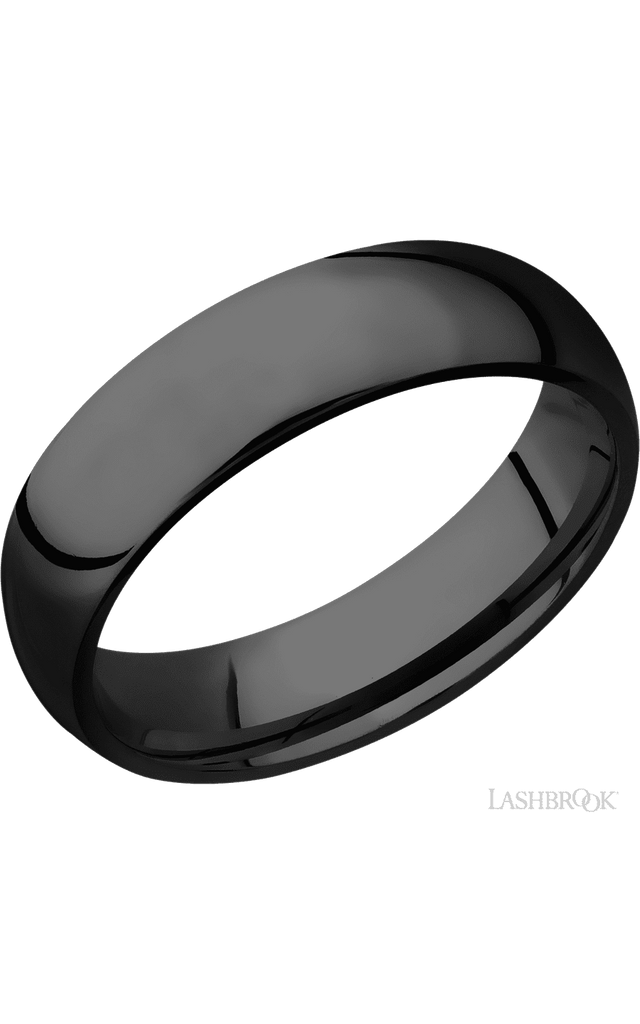 6 mm wide Domed Zirconium band.