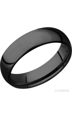 6 mm wide Domed Zirconium band.