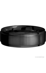 7 mm wide Flat Grooved Edges Zirconium band.