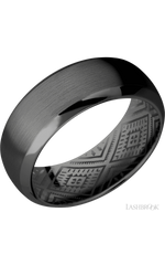 8 mm wide Domed Bevel Zirconium band.