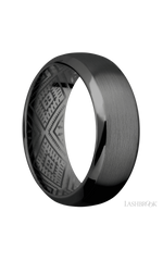 8 mm wide Domed Bevel Zirconium band.