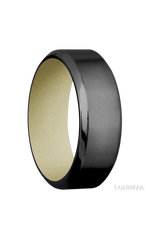 8 mm wide High Bevel Zirconium band featuring a Bright Nickel sleeve.