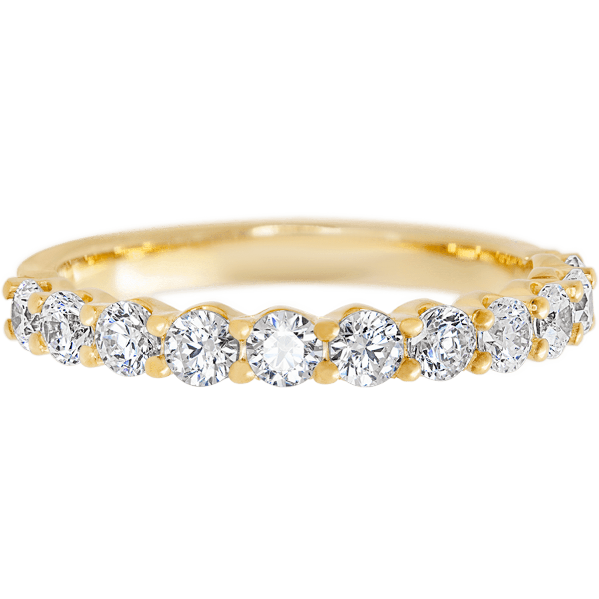 14K Yellow Gold band with 11 Round Lab Grown Diamond having TCW-.77