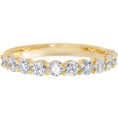 14K Yellow Gold band with 11 Round Lab Grown Diamond having TCW-.77