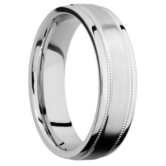 14K White Gold + Satin , Polish Finish