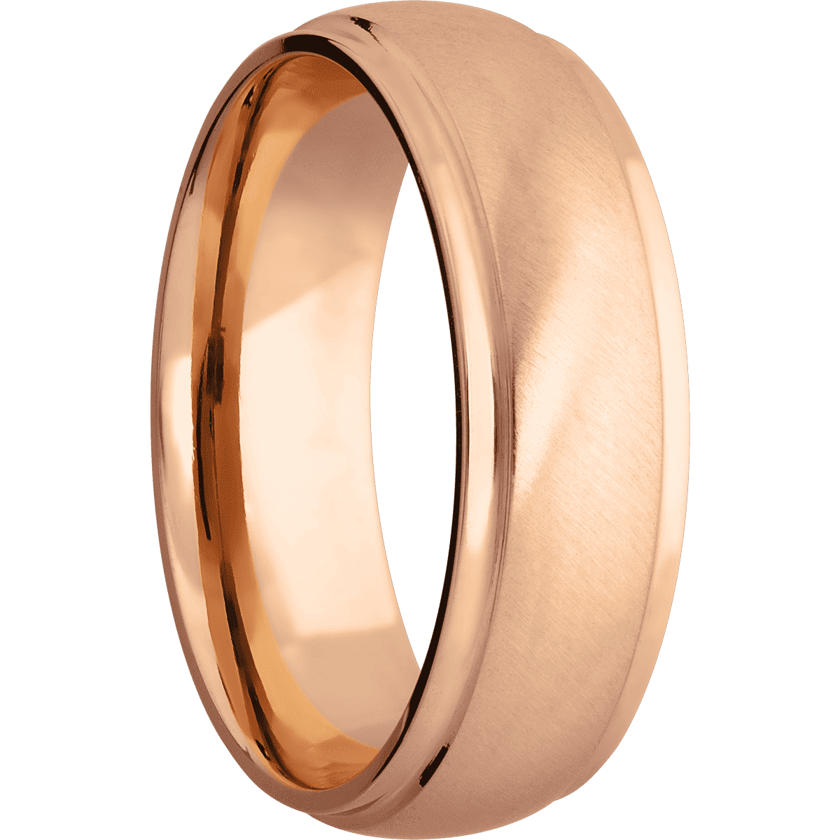 14K Rose Gold with Angle Satin, Polish Finish