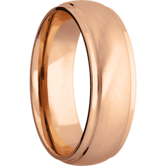 14K Rose Gold with Angle Satin, Polish Finish