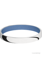 3 mm wide Domed 10K White Gold band featuring a Crushed Orchid sleeve.