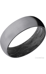 7 mm wide Domed Tantalum band featuring a Forged Carbon Fiber sleeve.