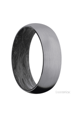7 mm wide Domed Tantalum band featuring a Forged Carbon Fiber sleeve.