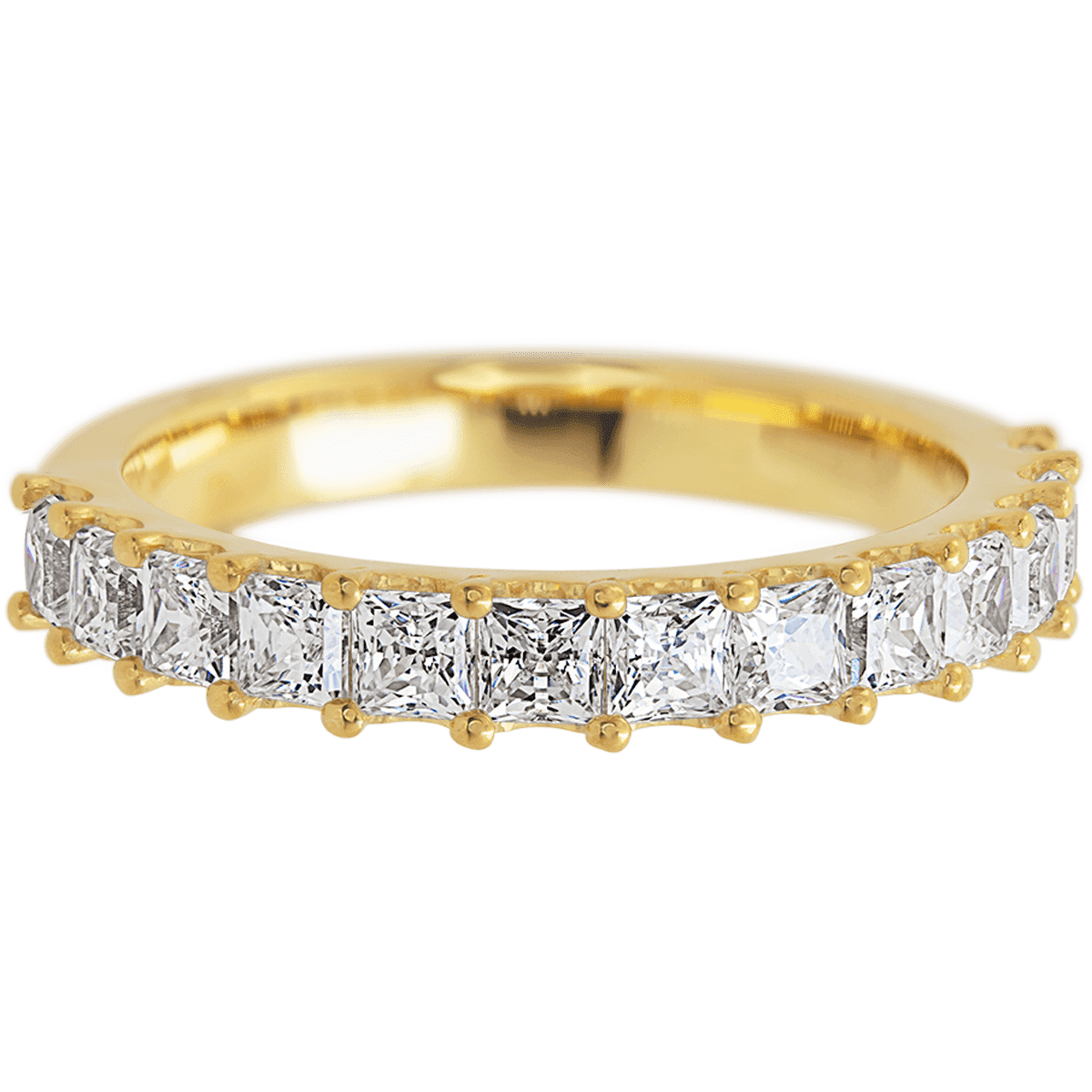 18K Yellow Gold band with 13 Princess Diamond having TCW-1.3