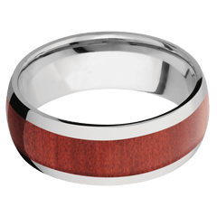 Titanium with Polish Finish and Red Heart Inlay