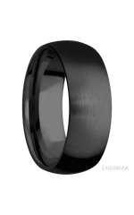 8 mm wide Domed Zirconium band.