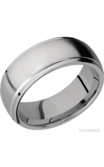8 mm wide Domed Stepped Down Edges Titanium band.