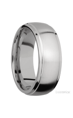 8 mm wide Domed Stepped Down Edges Titanium band.