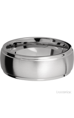 8 mm wide Domed Stepped Down Edges Titanium band.