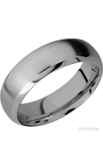 7 mm wide Domed Bevel Titanium band.