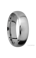 7 mm wide Domed Bevel Titanium band.