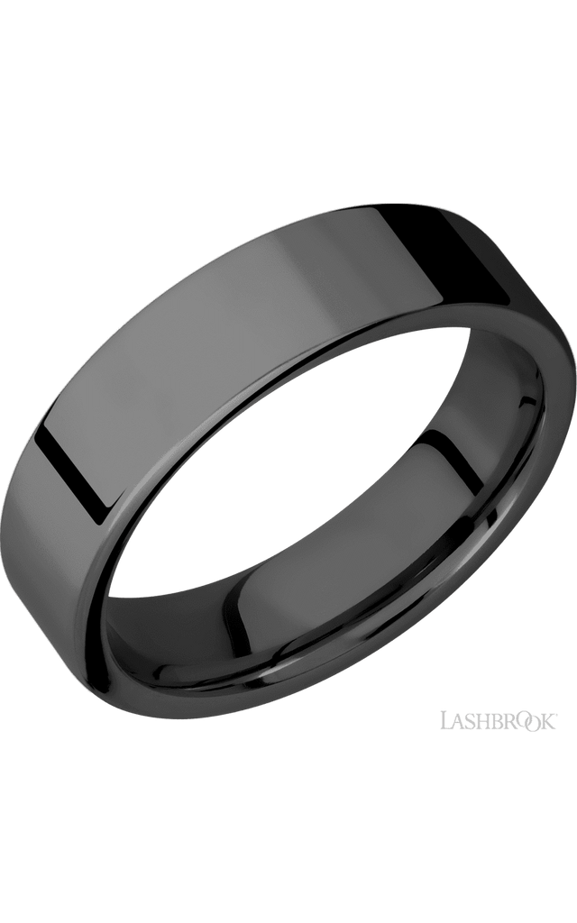 6 mm wide Flat Zirconium band.