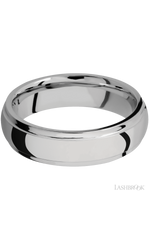 6 mm wide Domed Stepped Down Edges Titanium band.