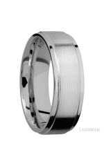 7 mm wide Flat Grooved Edges Titanium band.