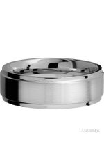 7 mm wide Flat Grooved Edges Titanium band.