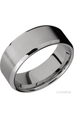 8 mm wide Beveled Titanium band.