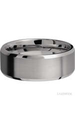 8 mm wide Beveled Titanium band.