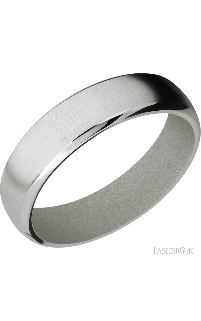 6 mm wide Domed Bevel Cobalt Chrome band featuring a Gun Metal Grey sleeve.