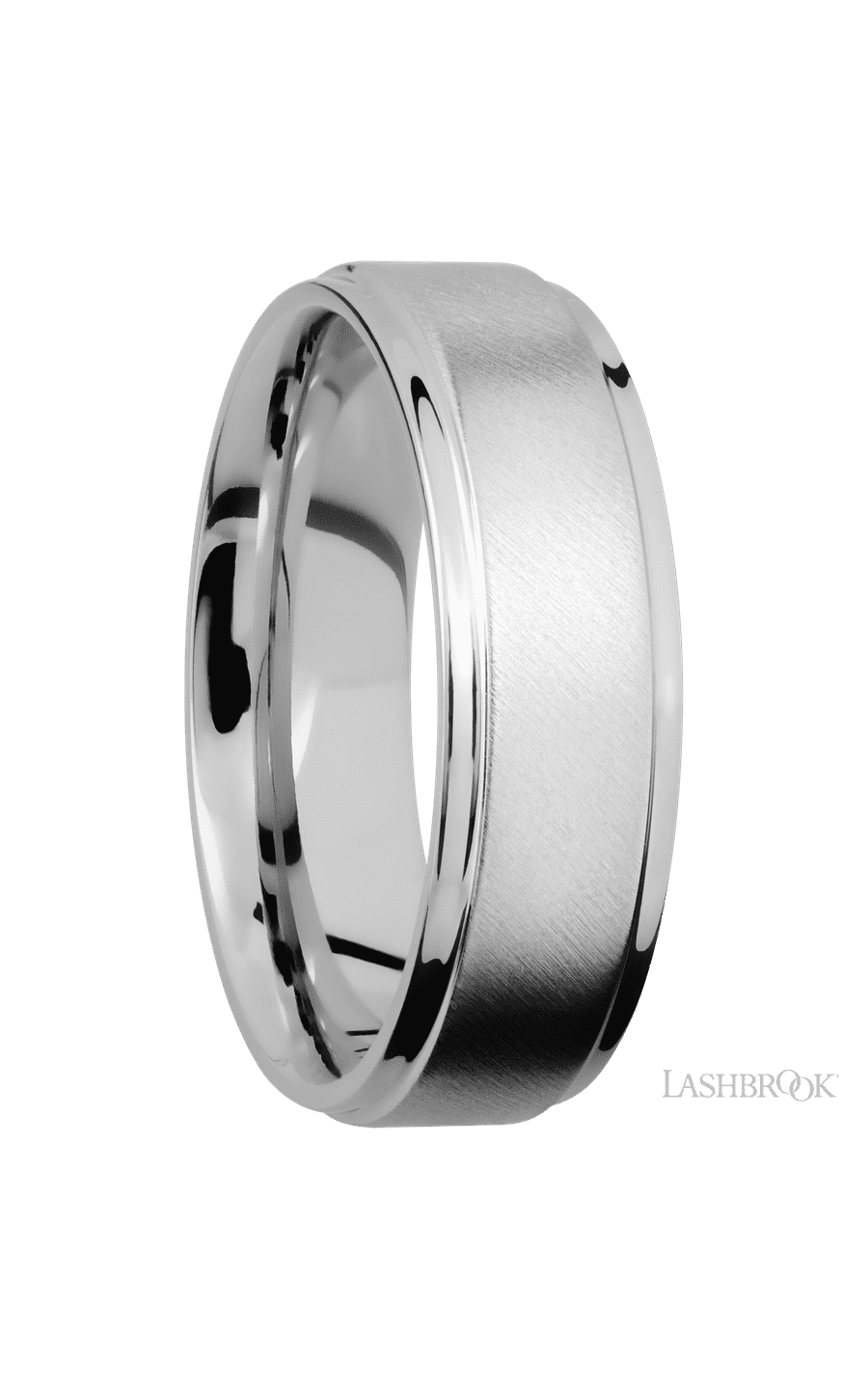7 mm wide Flat Grooved Edges Cobalt Chrome band.