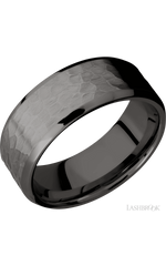 8 mm wide Beveled Tantalum Noir band.