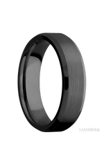 6 mm wide Beveled Zirconium band.