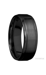 7 mm wide Stepped Bevel Zirconium band.