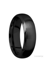7 mm wide Domed Bevel Zirconium band.