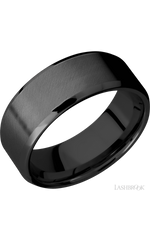 8 mm wide Beveled Zirconium band.