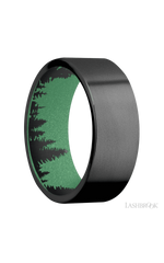 8 mm wide Flat Zirconium band featuring a Squatch sleeve.