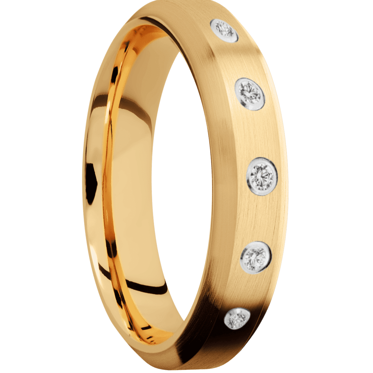 14K Yellow Gold + Satin , Satin Finish