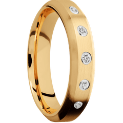14K Yellow Gold + Satin , Satin Finish