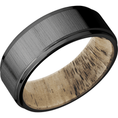 Zirconium with Crosssatinblack , Polish Finish and Spalted Tamarind