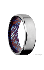 7 mm wide Beveled Cobalt Chrome band featuring a Titanium Damascus sleeve.