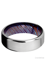 7 mm wide Beveled Cobalt Chrome band featuring a Titanium Damascus sleeve.