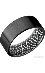 8 mm wide Flat Zirconium band featuring a White sleeve.
