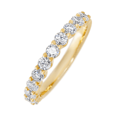 14K Yellow Gold band with 11 Round Lab Grown Diamond having TCW-.77