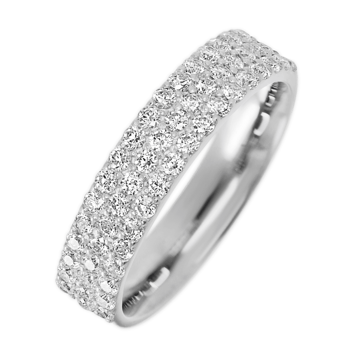 14K White Gold band with 55 Round Lab Grown Diamond (ST) having TCW-.82