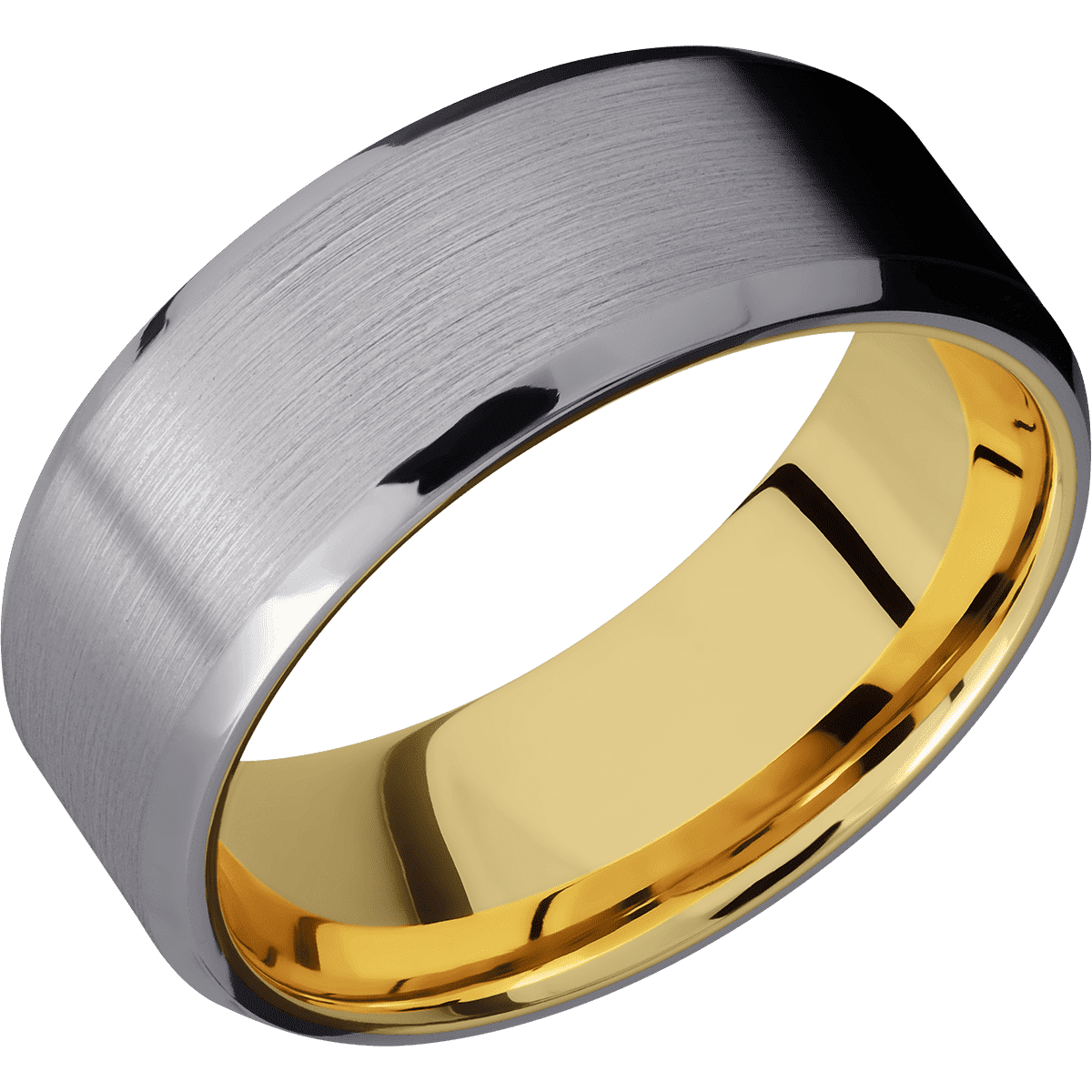 Tantalum + Satin , Polish Finish + 14K Yellow Gold