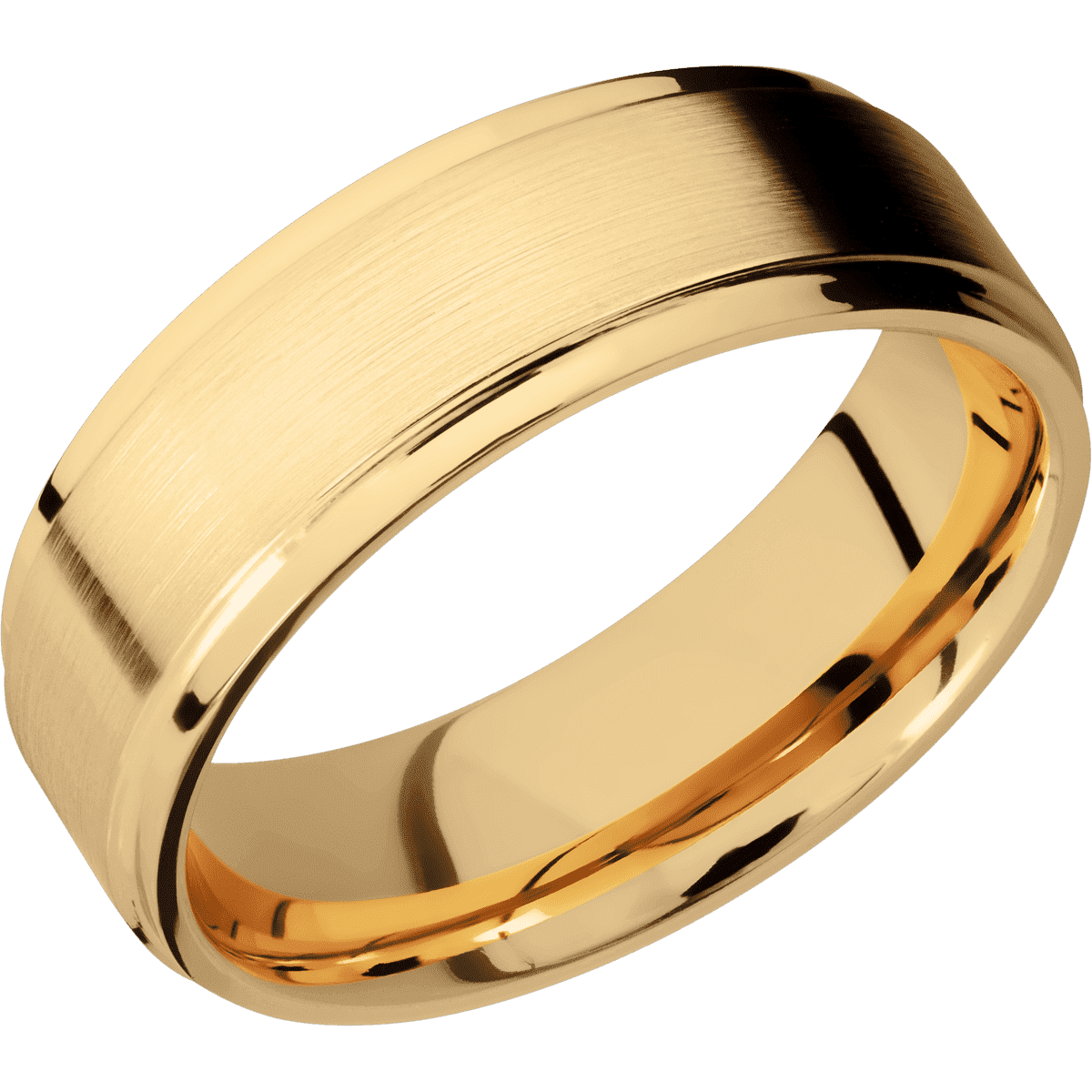 14K Yellow Gold + Satin , Polish Finish